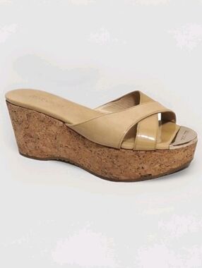 Jimmy Choo Prima Cork Wedge Platform Sandals 36.5 / 5.5 Designer Luxury Shoes